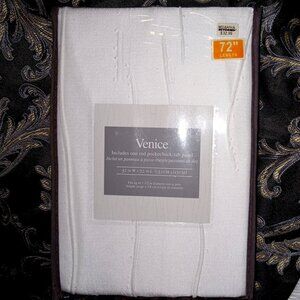 72" Venice curtain panel in white with rod pocket/back tab top (set of 2)